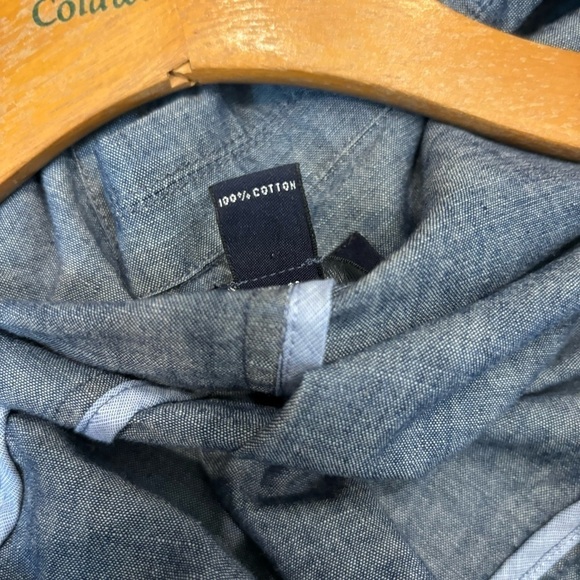 NWOT Lands End 20W Blazer Jacket Cotton Chambray Blue One Button - Picture 7 of 10